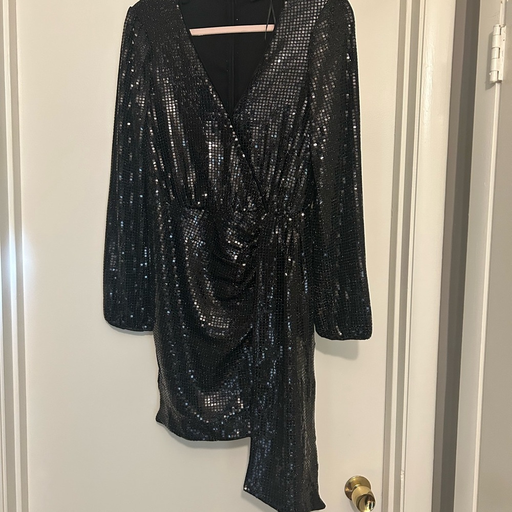Vici Black Sequin Mini Dress